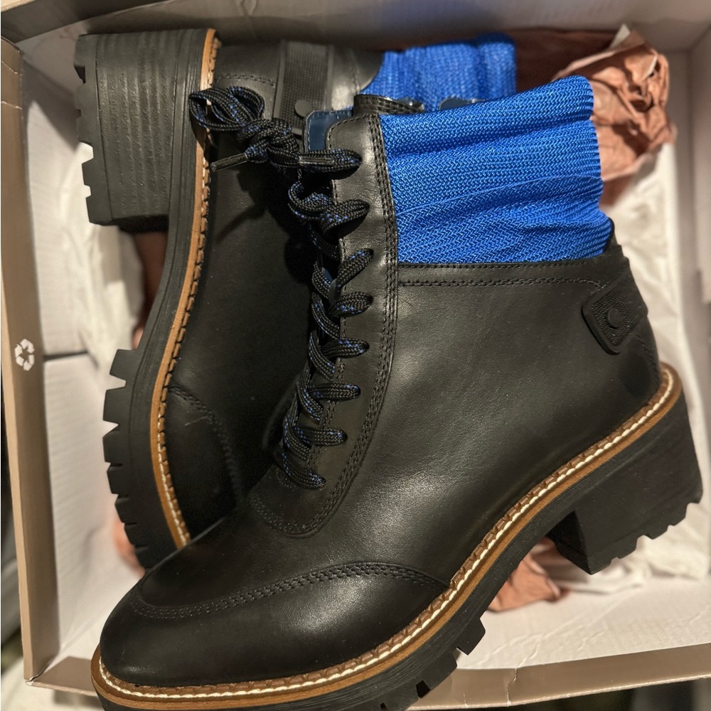 Black and Blue Women's Ankle Boots